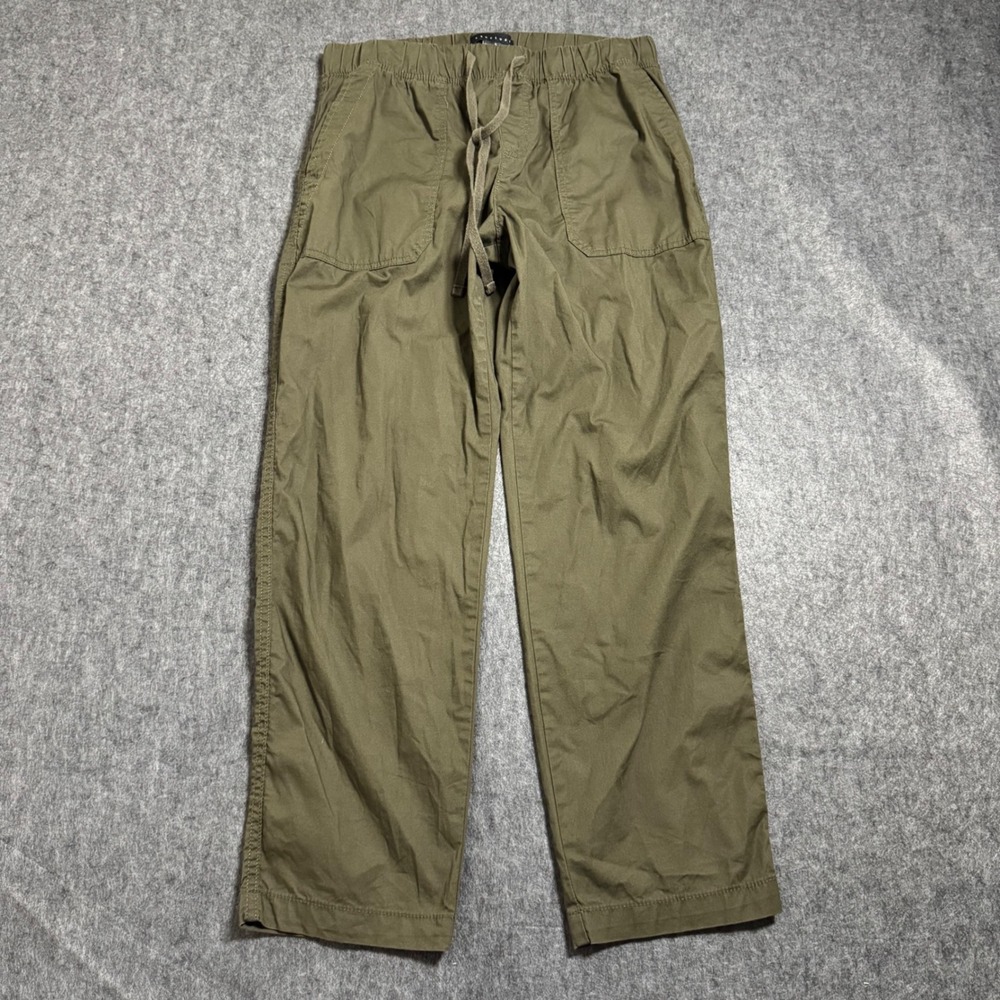 Sanctuary Anthropologie Olive Green Utility Pants Small Drawstring Straight Leg